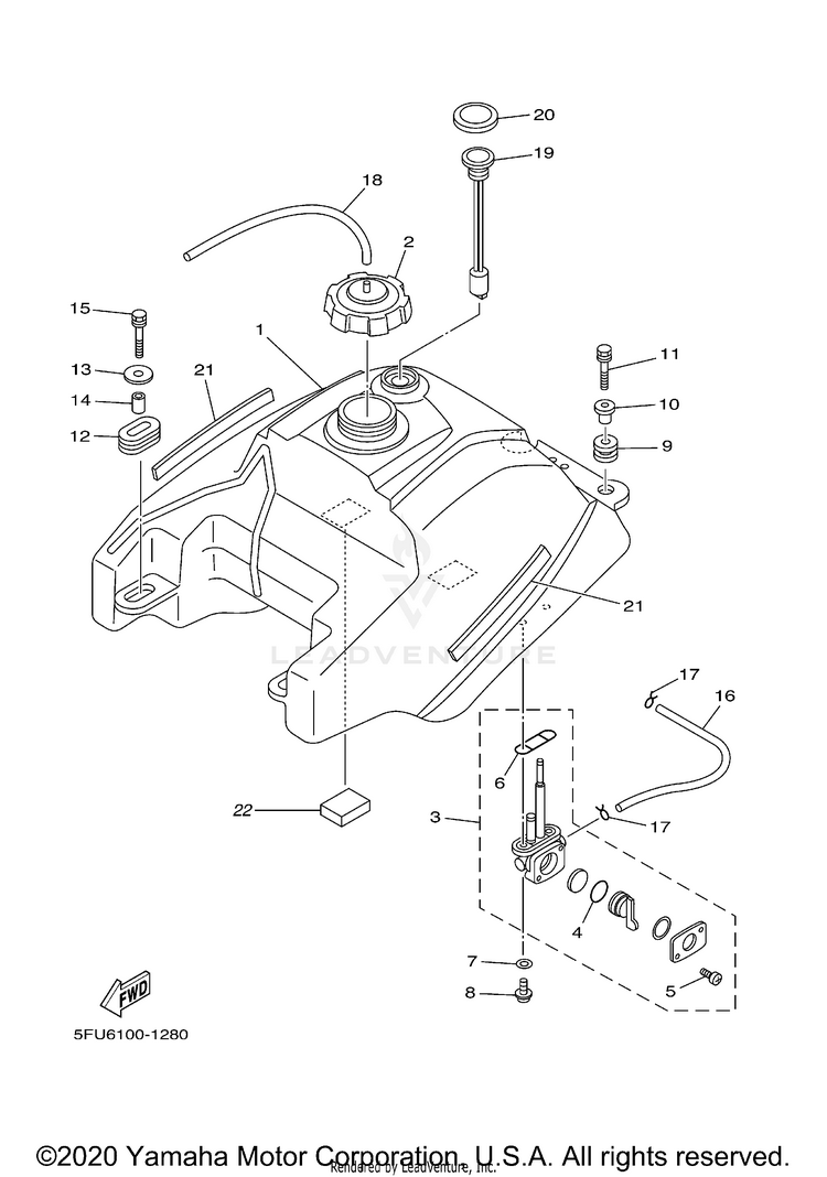Fuel Tank BIG BEAR 4WD_REALTRE - YFM400FHN - 2001 Schematic