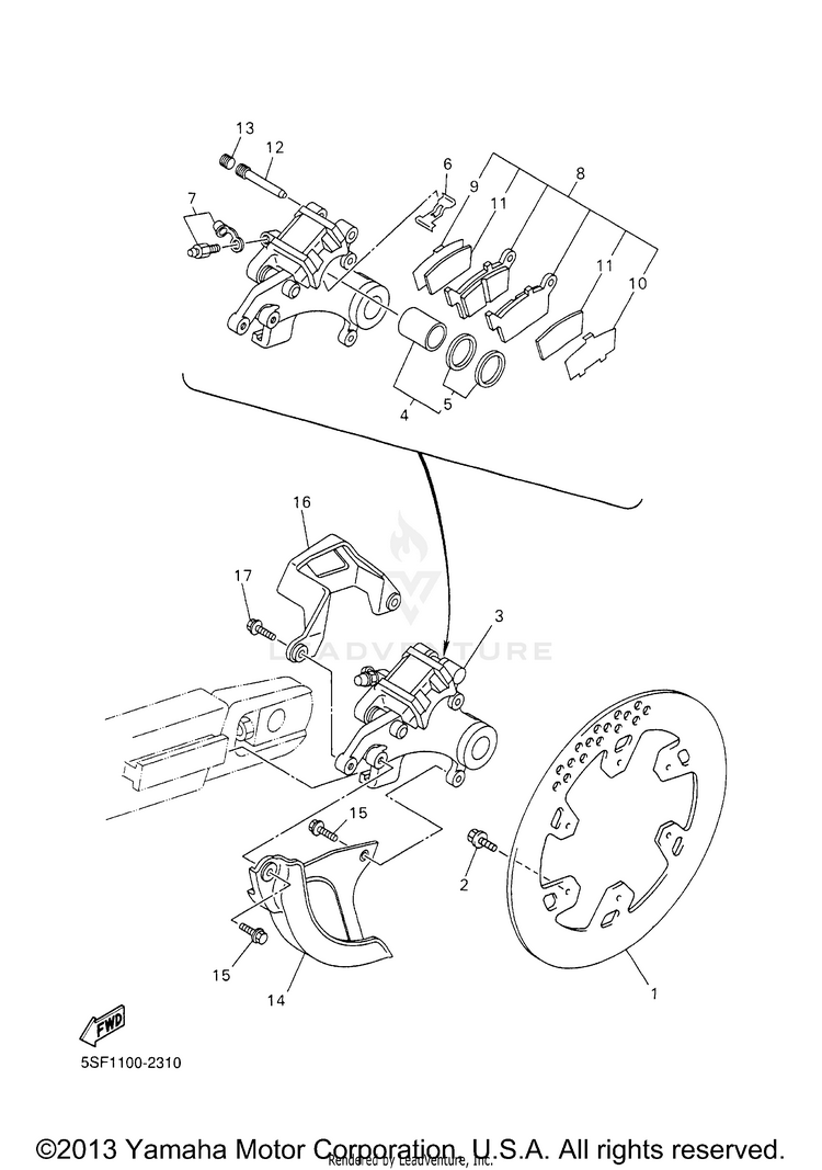 Rear Brake Caliper Schematic