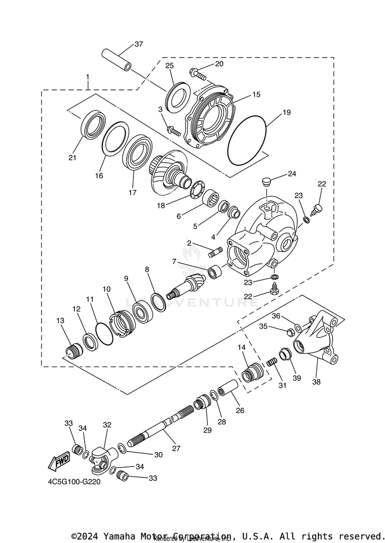 Drive Shaft V STAR 650 SILVERADO - XVS65ATYCB - 2009 Schematic