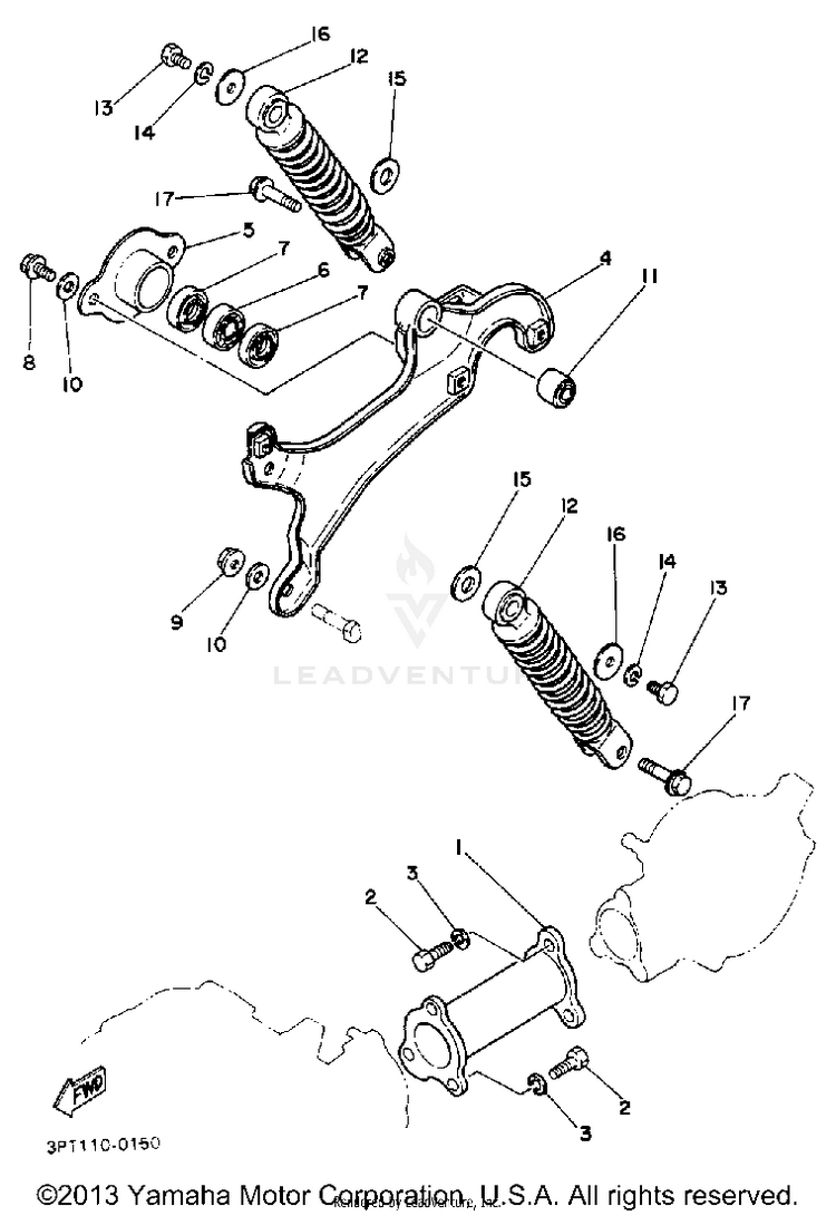 Swing Arm - Rear Shocks Schematic