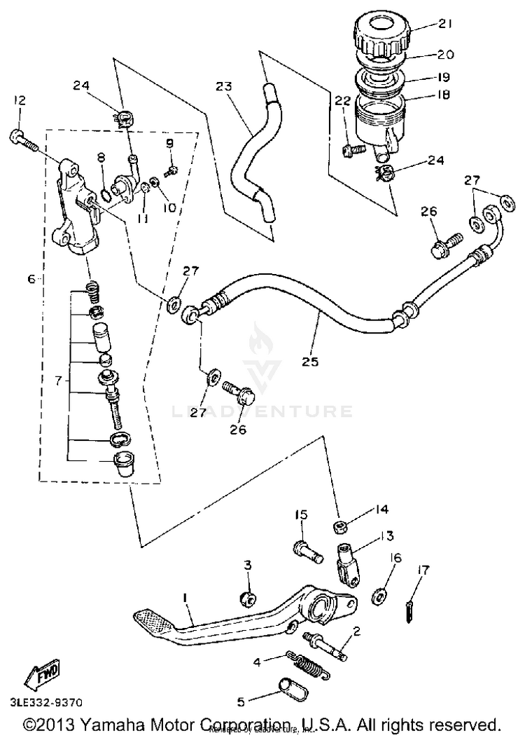 Rear Master Cylinder Schematic