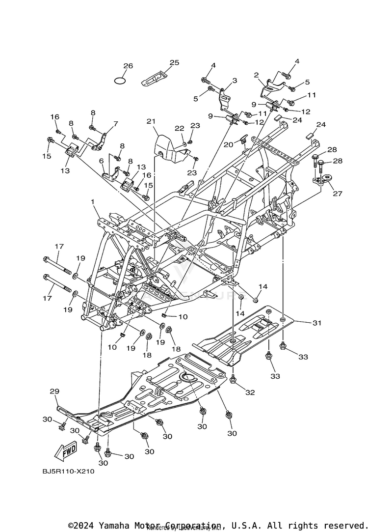 Frame KODIAK 450 - YFM45KDXRG - 2024 Schematic