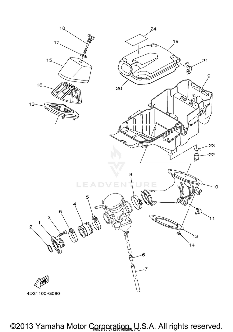 Intake RAPTOR 250 - YFM25RYL - 2009 Schematic