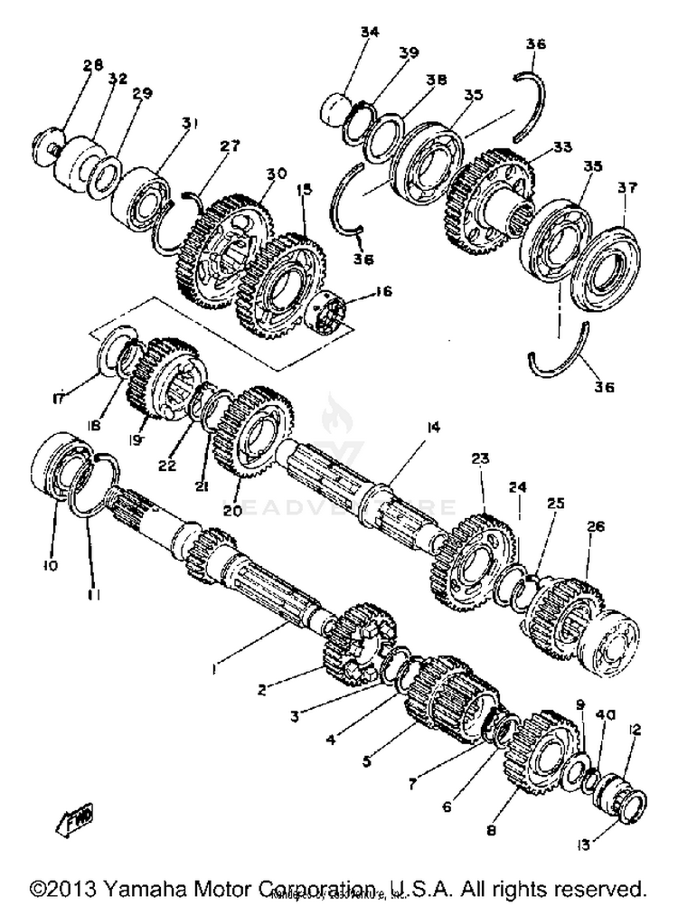 Transmission XS1100LG - 1980 Schematic