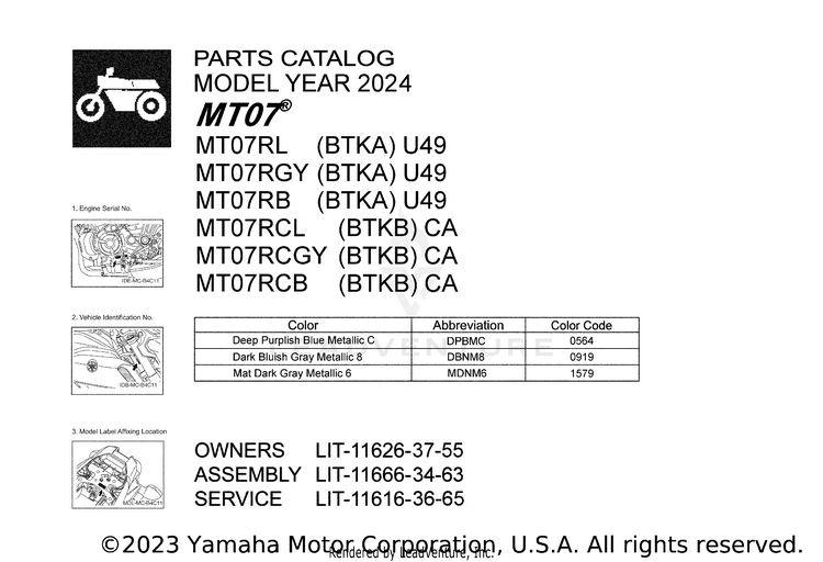 1 Title Page MT07 - MT07RCB - 2024 Schematic