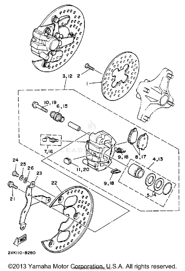 Front Brake Caliper Schematic
