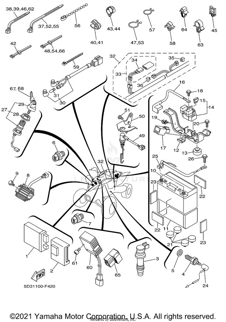 Electrical 1 YFZ450 SPECIAL EDITI - YFZ450SP2X - 2008 Schematic
