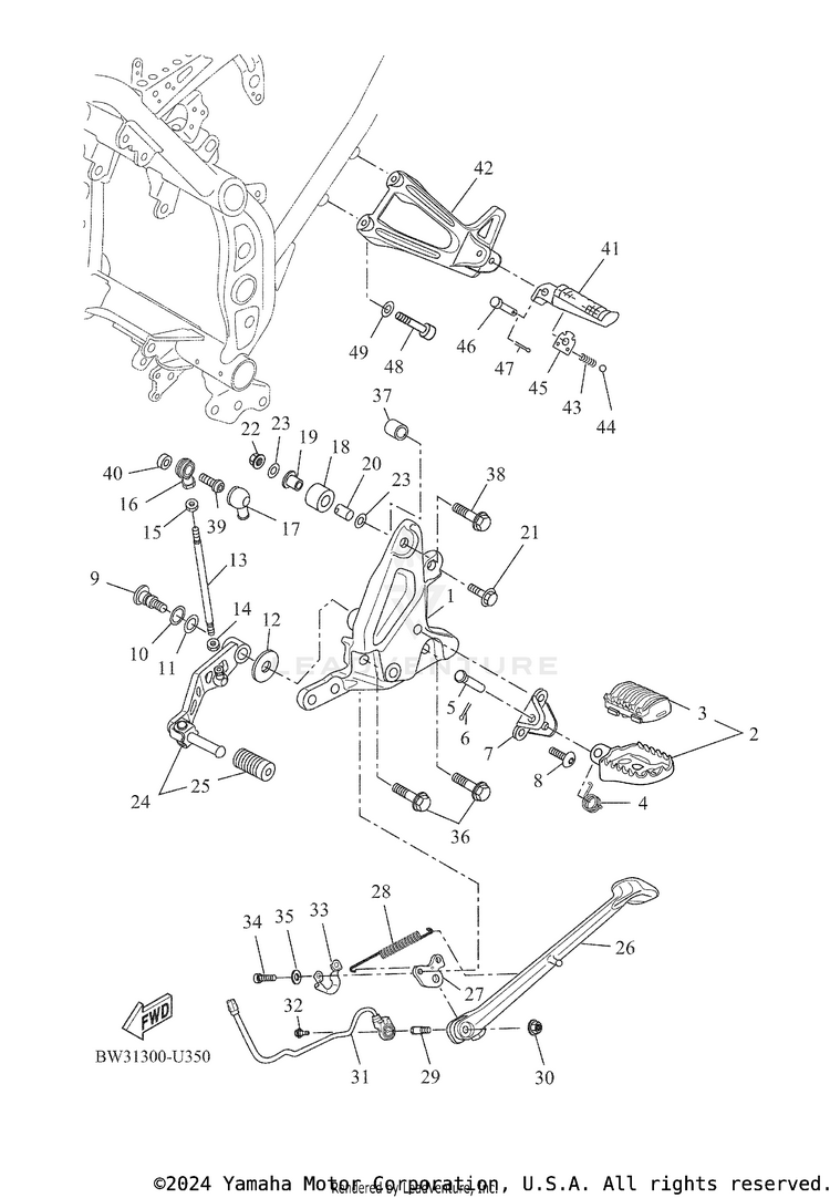 Stand & Footrest TENERE 700 - XTZ7NB - 2022 Schematic
