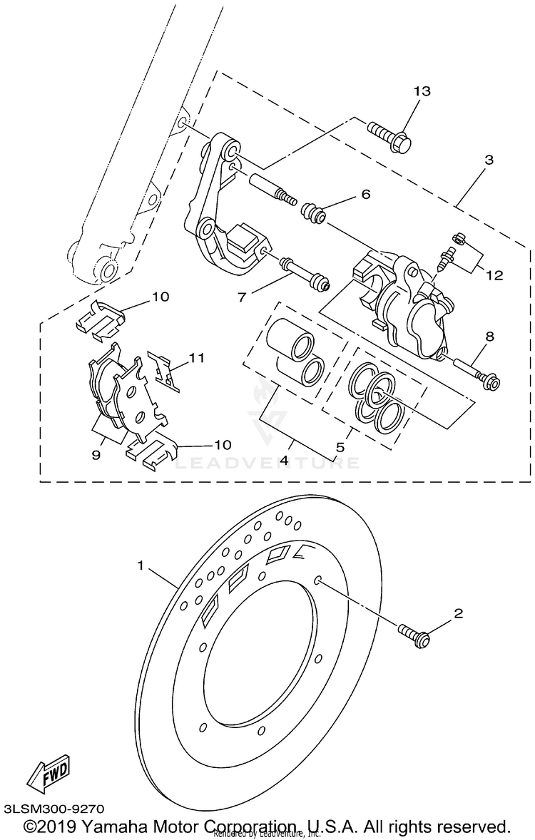 Front Brake Caliper Schematic