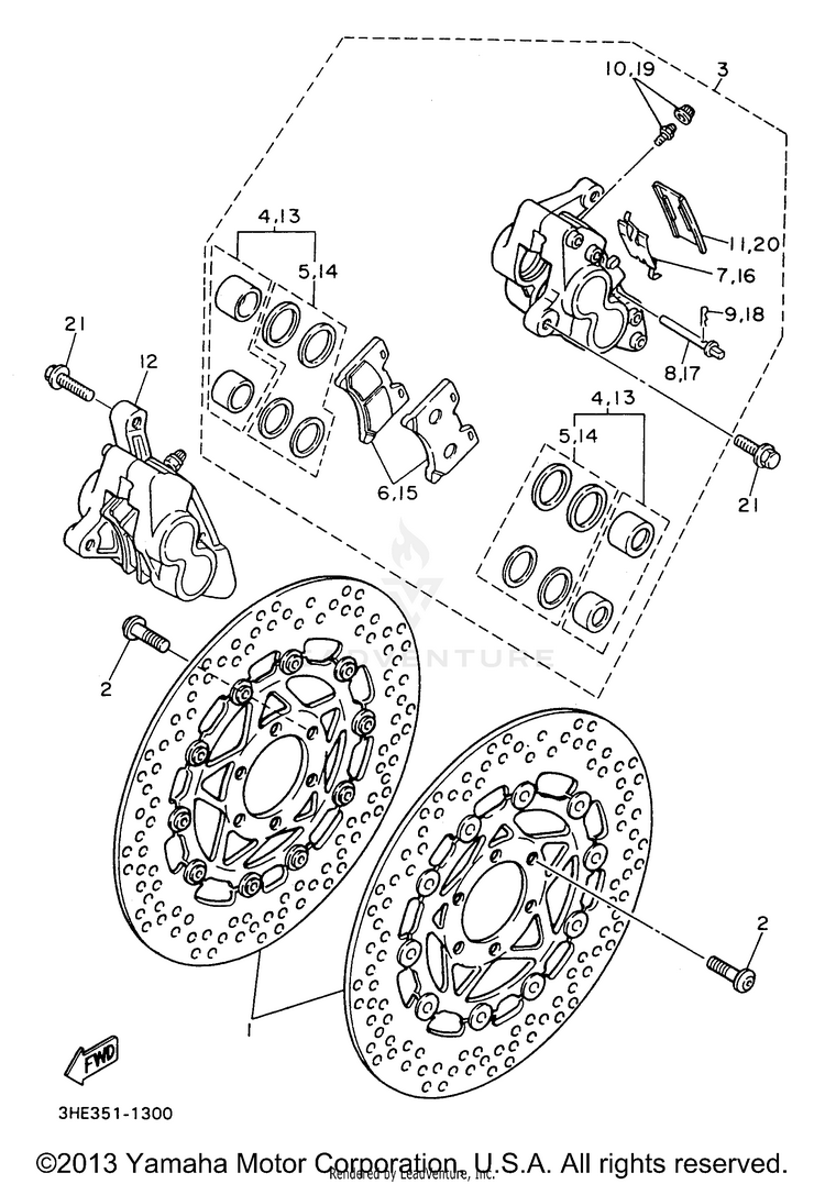 Front Brake Caliper Schematic