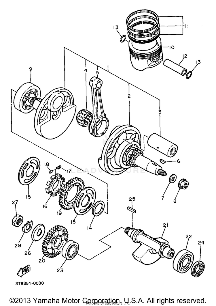 Crankshaft Piston Schematic