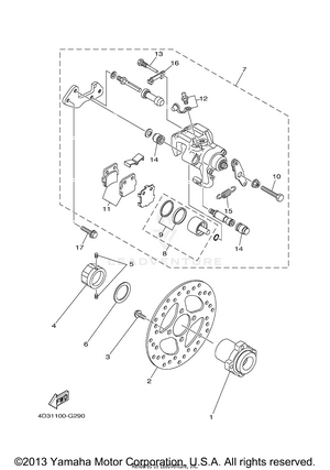 Rear Brake Caliper Schematic