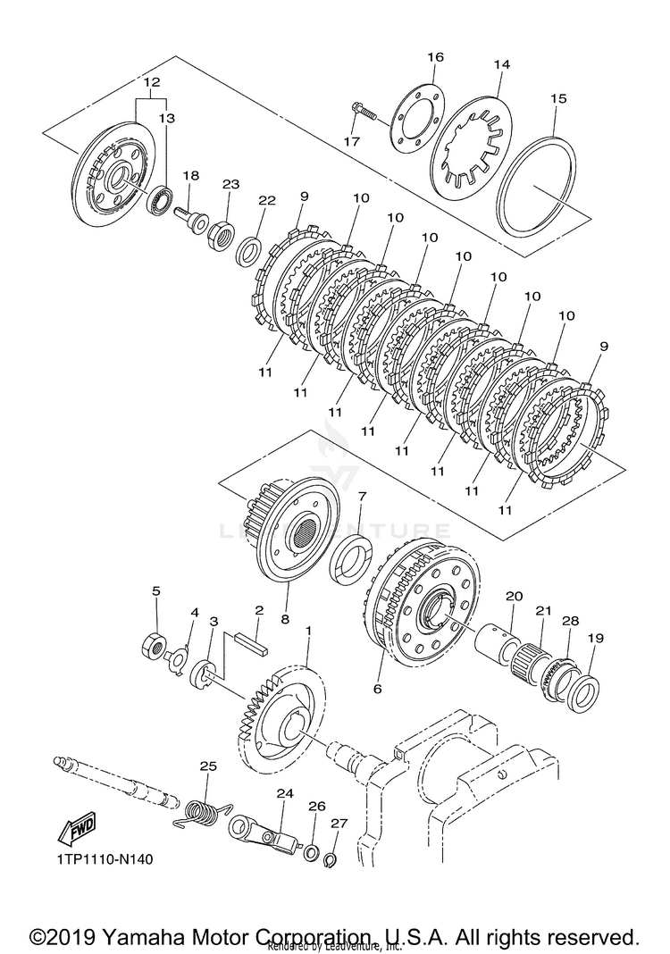 Clutch BOLT C SPEC - XVS95CRFCG - 2015 Schematic