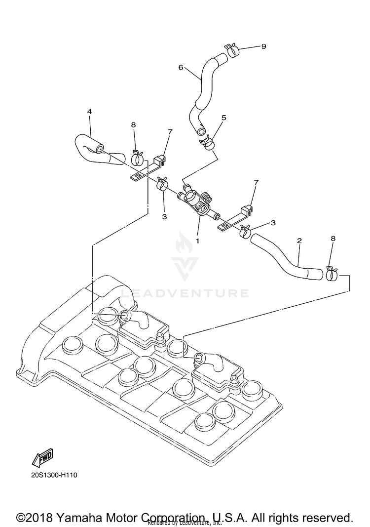 Air Induction System FZ6R - FZ6RYCB - 2009 Schematic