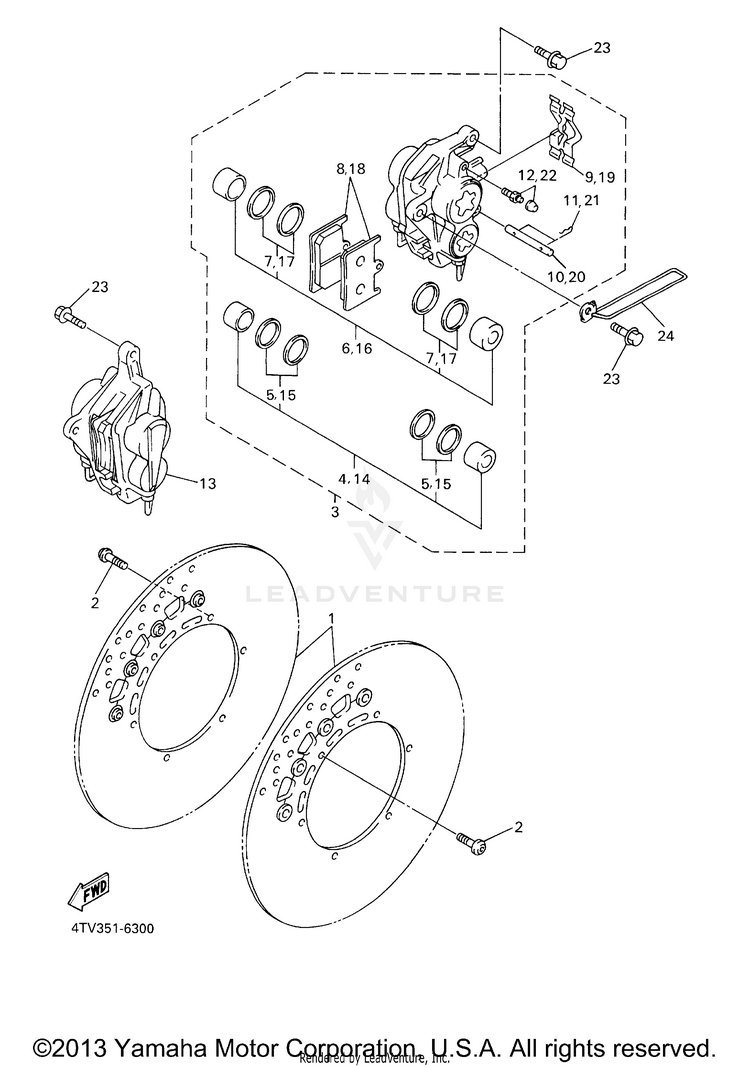 Front Brake Caliper Schematic