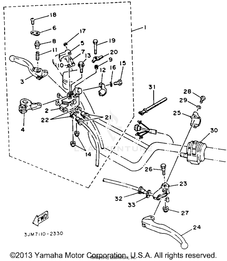 Handle Switch Lever BLASTER - YFS200D_MN - 1992 Schematic