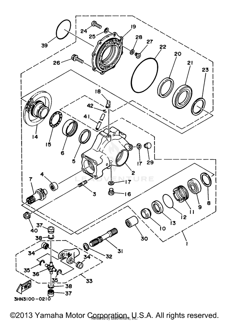 Drive Shaft KODIAK 4WD - YFM400FWJ - 1997 Schematic