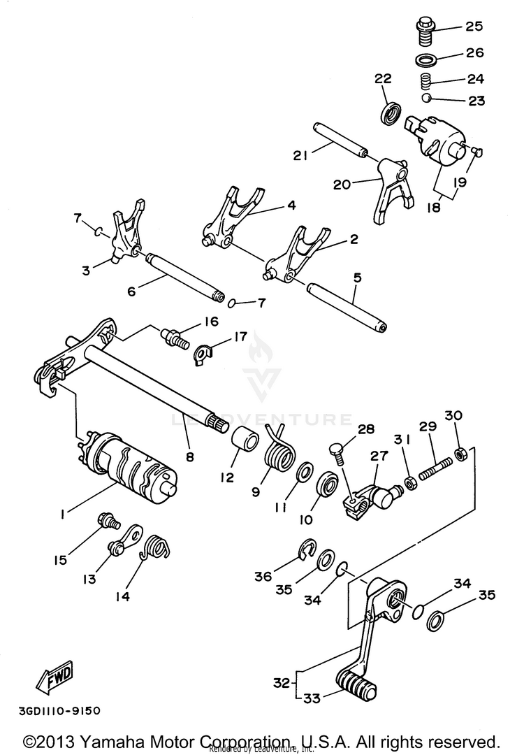 Shift Cam Shift Fork Schematic