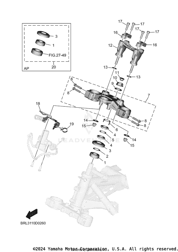 Steering TENERE 700 - XTZ7TCL - 2026 Schematic