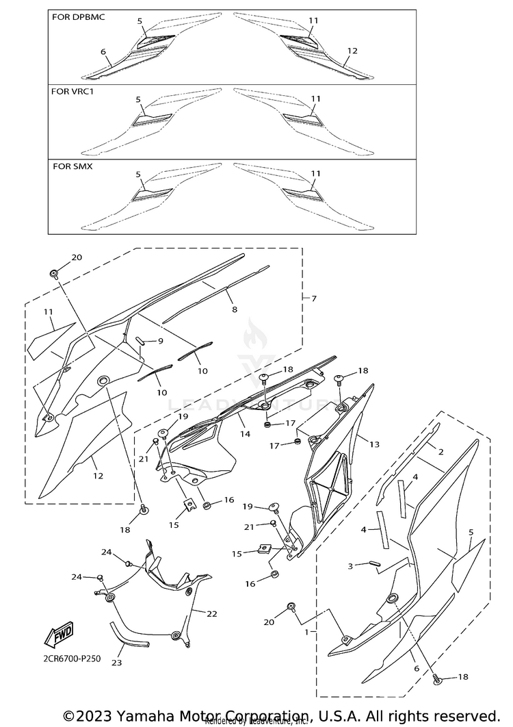 Side Cover YZFR1 - YZFR1FCB - 2015 Schematic