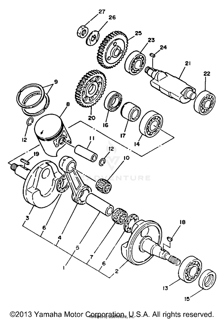 Crankshaft Piston BLASTER - YFS200B_MN - 1991 Schematic