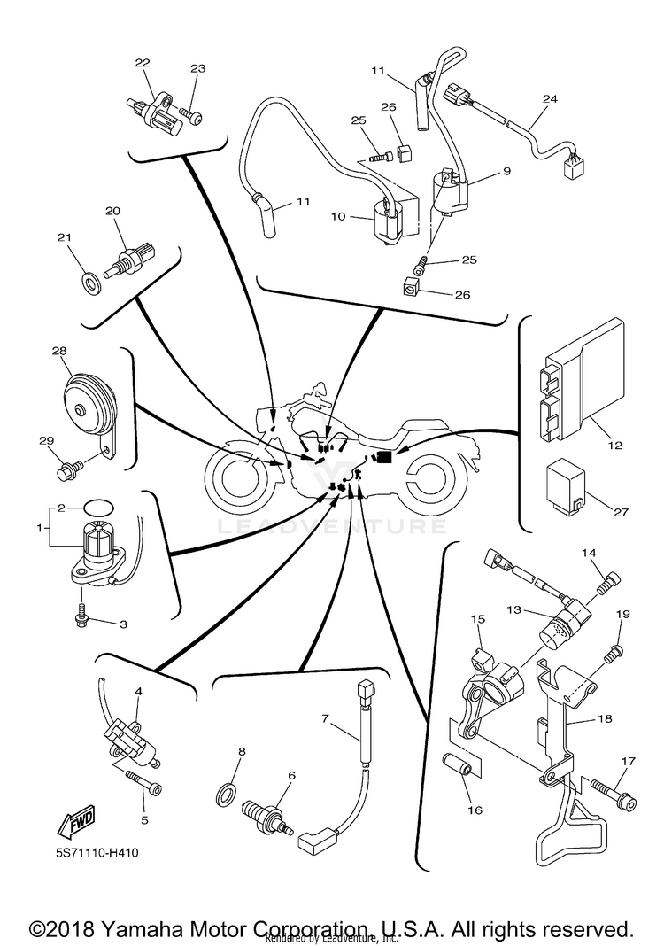 Electrical 1 V STAR 950 - XVS95YCB - 2009 Schematic