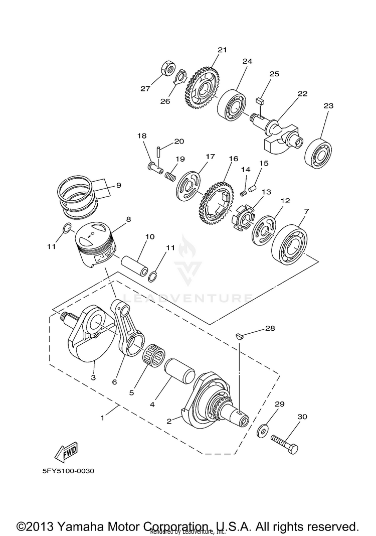 Crankshaft Piston Schematic