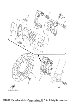 Front Brake Caliper Schematic