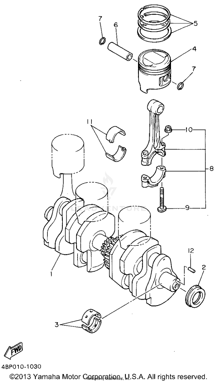 Crankshaft Piston Schematic