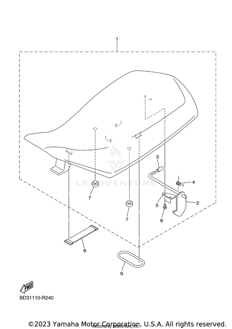 Seat RAPTOR 110 - YFM01RYXRG - 2024 Schematic