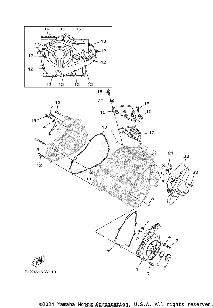 Crankcase Cover 1 Schematic