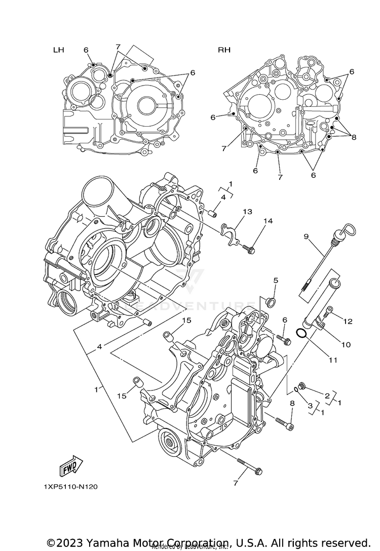 Crankcase VIKING EPS RANCH - YXM70VPRLC - 2020 Schematic