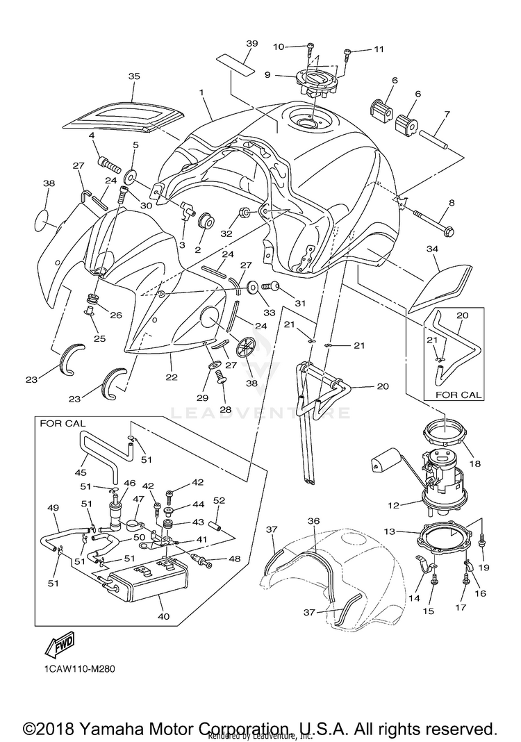 Fuel Tank FZ1 - FZS10ECW - 2014 Schematic