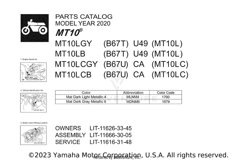 1 Title Page MT10 - MT10LCB - 2020 Schematic