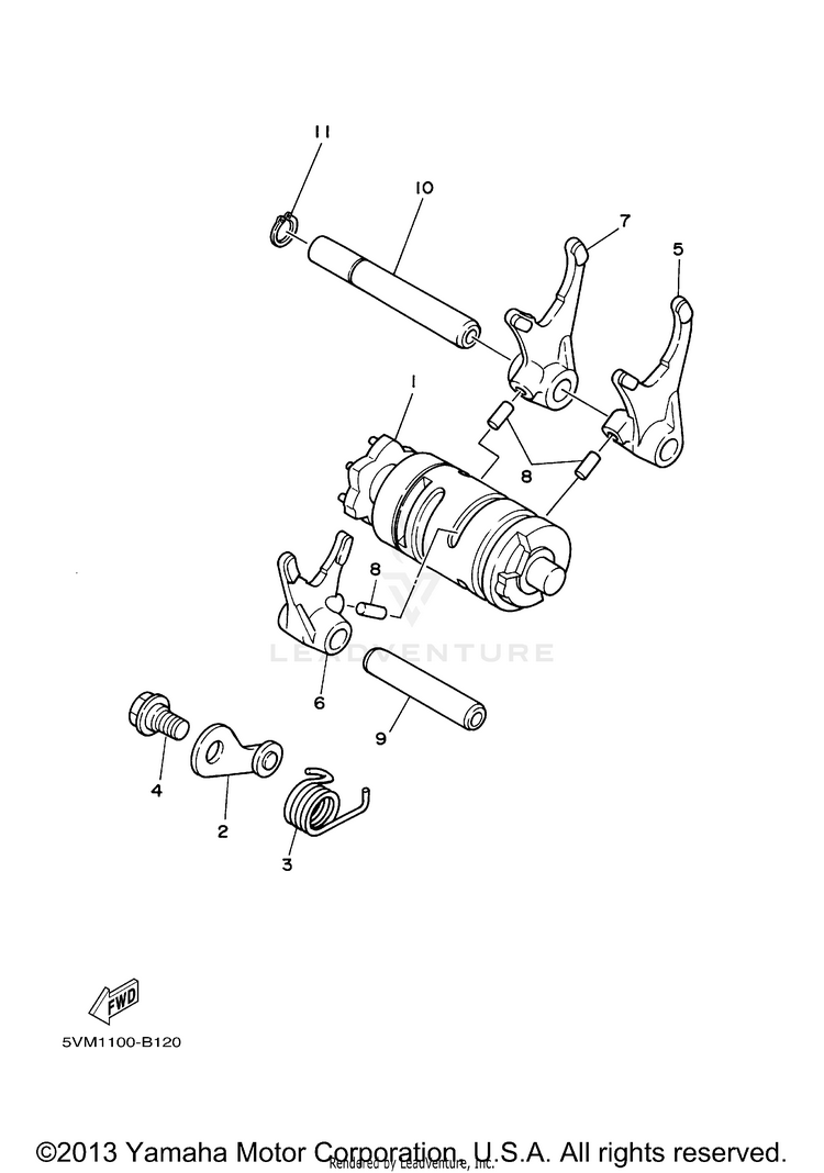 Shift Cam Fork Schematic