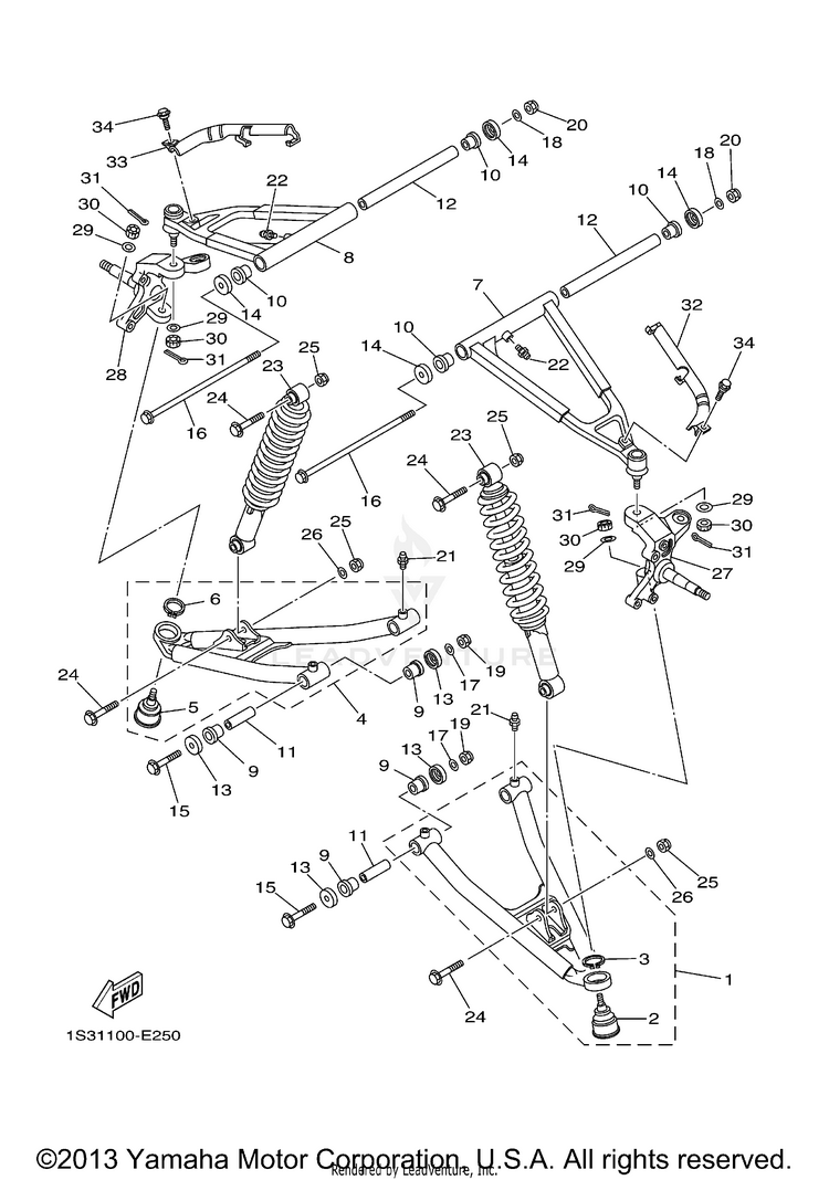 Front Suspension Wheel RAPTOR 700 - YFM700RV - 2006 Schematic