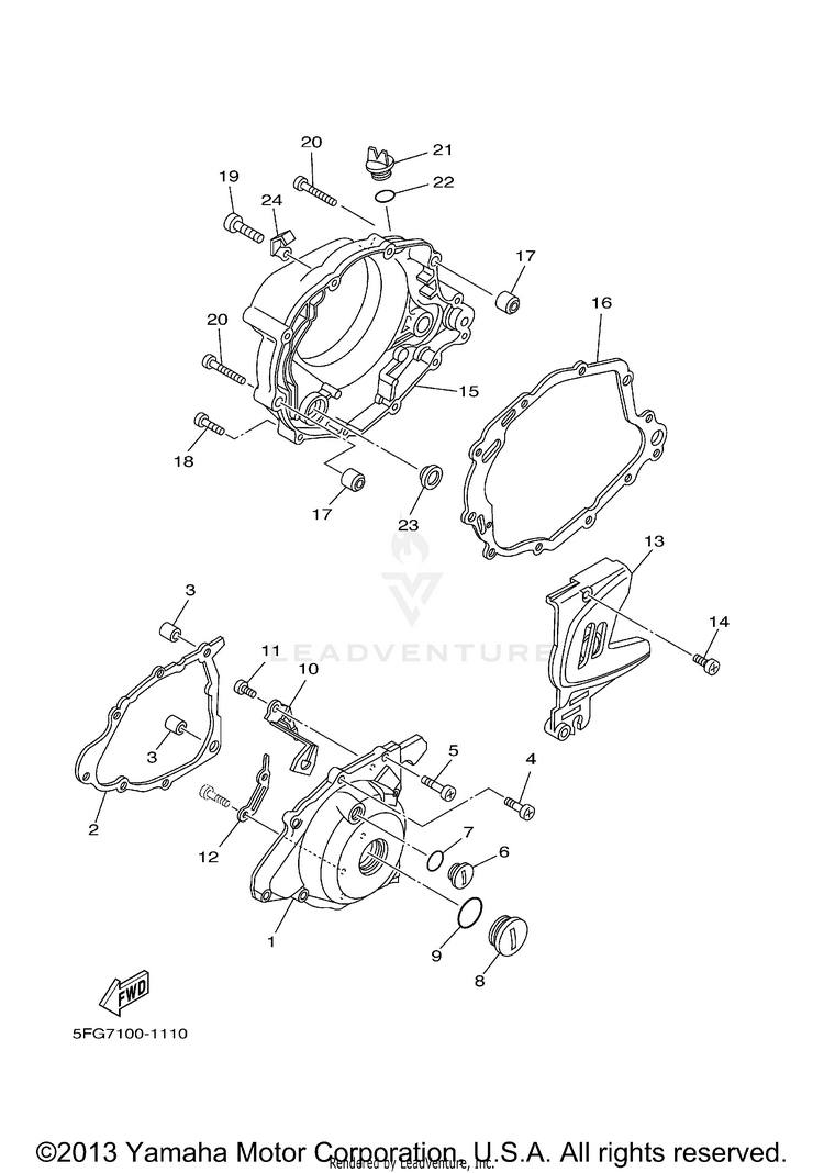 Crankcase Cover 1 TTR225 - TT225RNC - 2001 Schematic