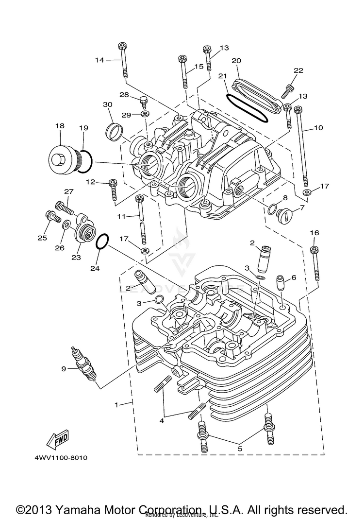Cylinder Head GRIZZLY YFM600FHN GRIZZLY REALTREE HUNTER - YFM600FHN - 2001 Schematic