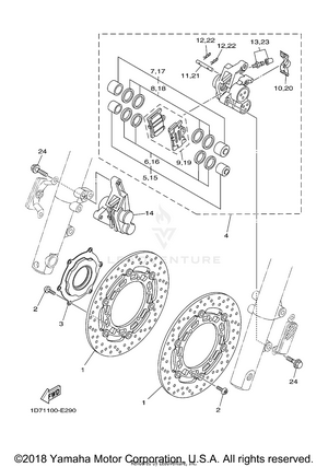Front Brake Caliper Schematic