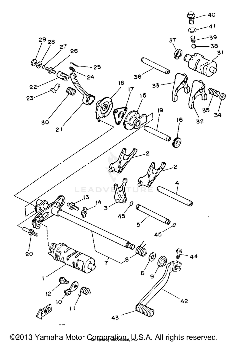 Shift Cam - Fork BIG BEAR 4WD - YFM350FWB - 1991 Schematic