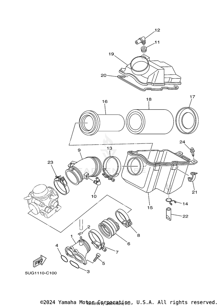 Intake RHINO 660 - YXR660FAS - 2004 Schematic