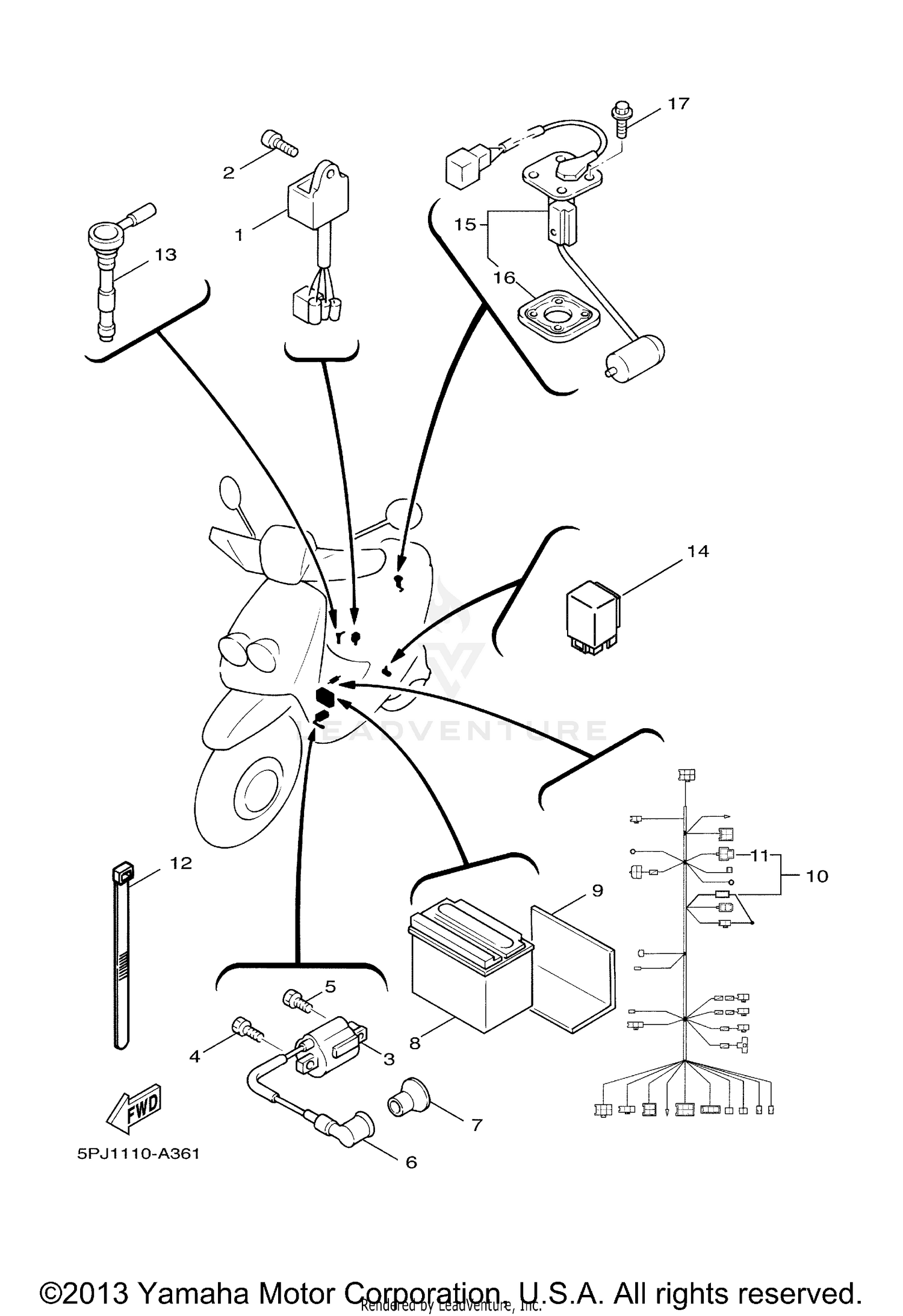 Yamaha Zuma 50 Parts Diagram