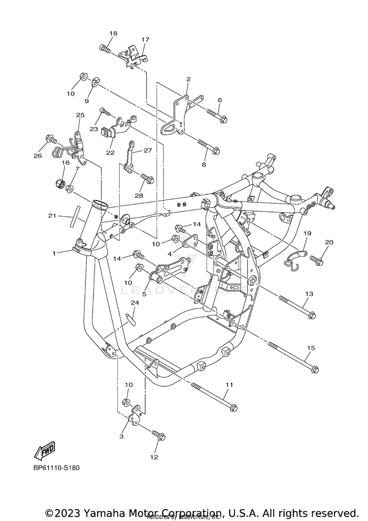 Frame BOLT R SPEC CA - XVS95CJCGY - 2018 Schematic