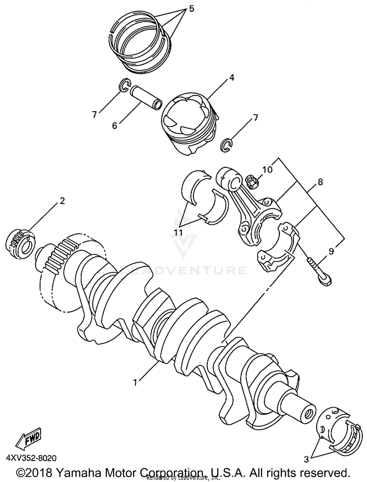 Crankshaft Piston Schematic