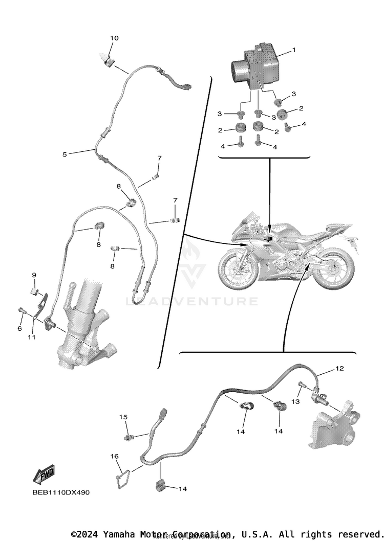 Electrical 3 YZFR7 - YZFR7SCB - 2025 Schematic