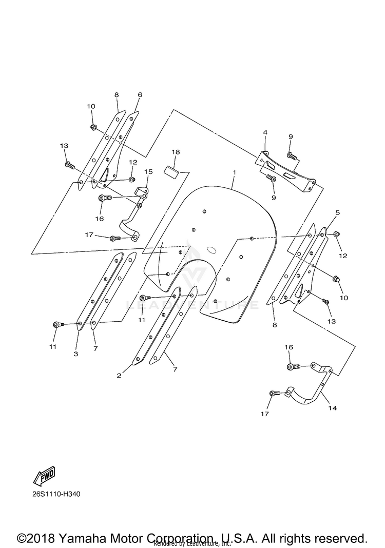 Cowling V STAR 950 TOURER - XVS95CTACB - 2011 Schematic