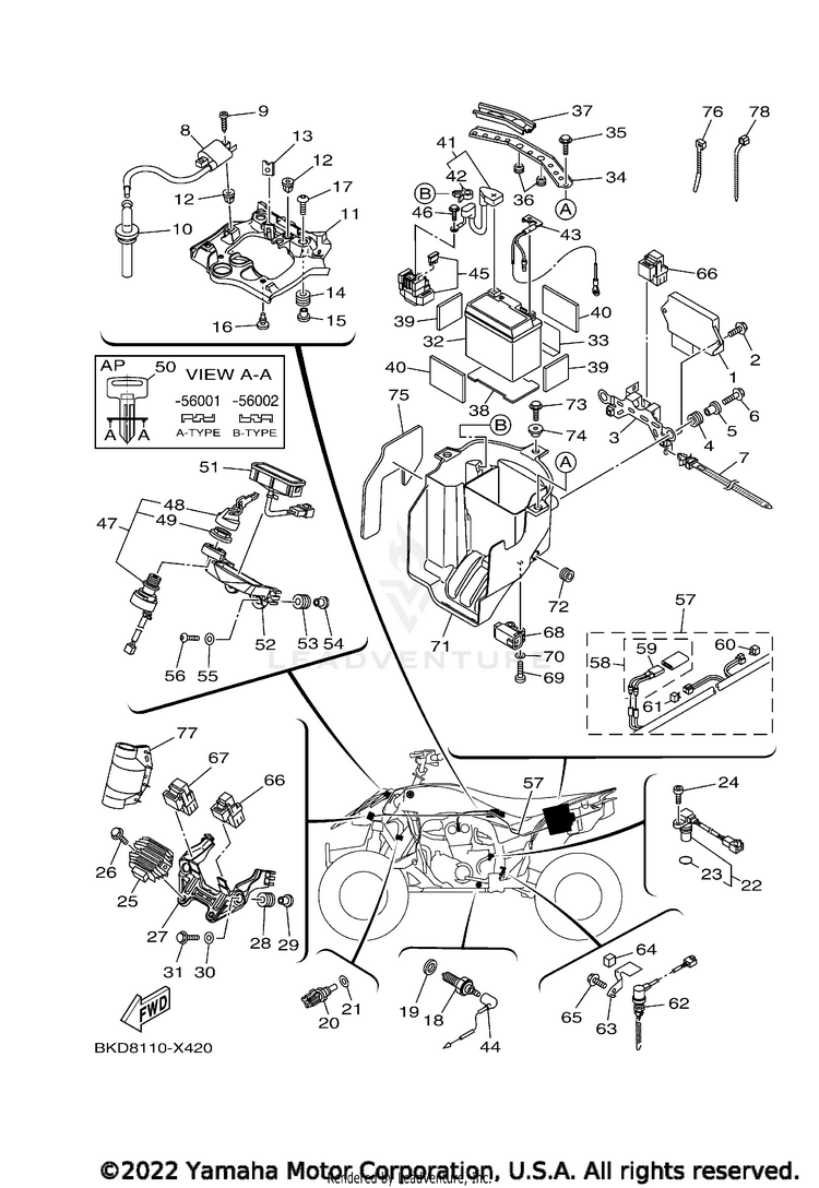 Electrical 1 YFZ450R SE - YFZ45YSSNB - 2022 Schematic