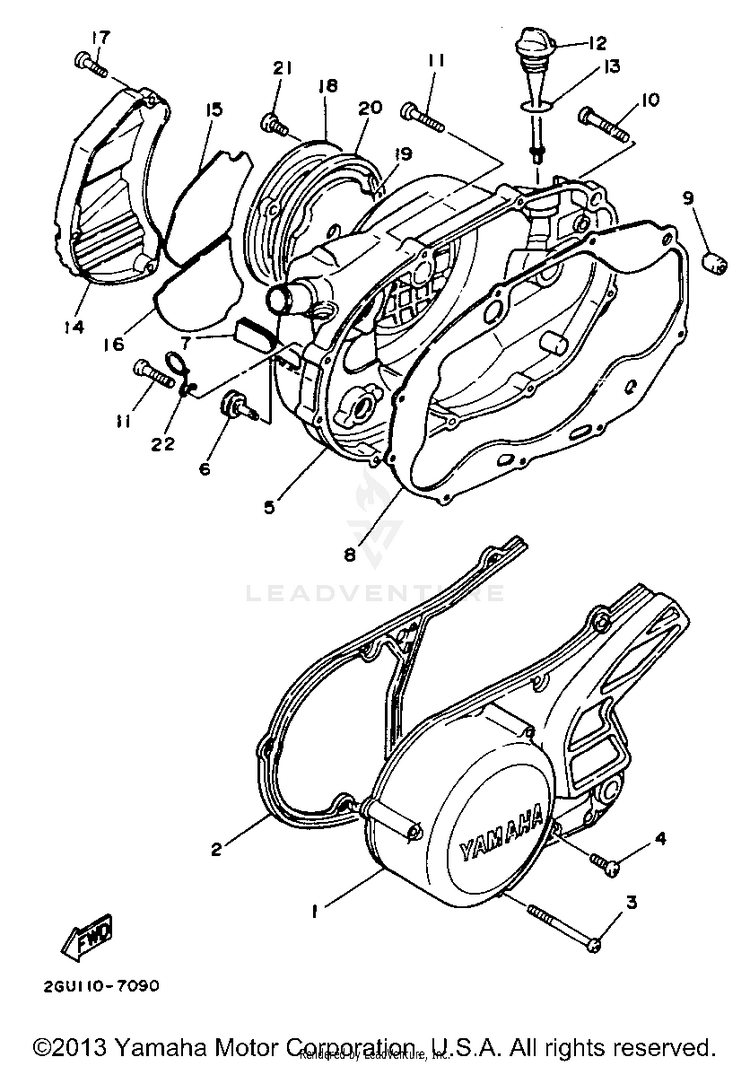 Crankcase Cover BANSHEE - YFZ350G_MN - 1995 Schematic