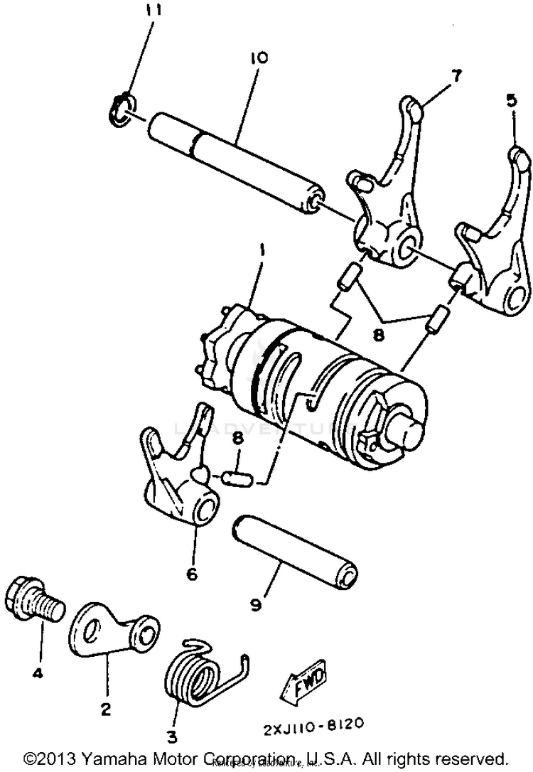 Shift Cam Fork BLASTER - YFS200D_MN - 1992 Schematic