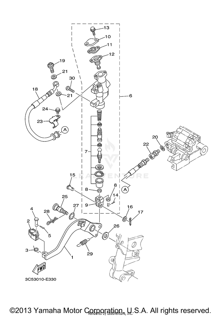 Rear Master Cylinder Schematic